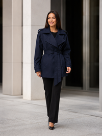 Trench Femme Court Bleu Marine