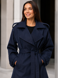 Trench Femme Court Bleu Marine