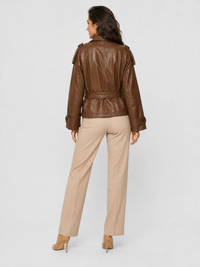 Trench Court Simili Cuir Femme
