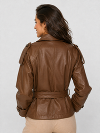 Trench Court Simili Cuir Femme