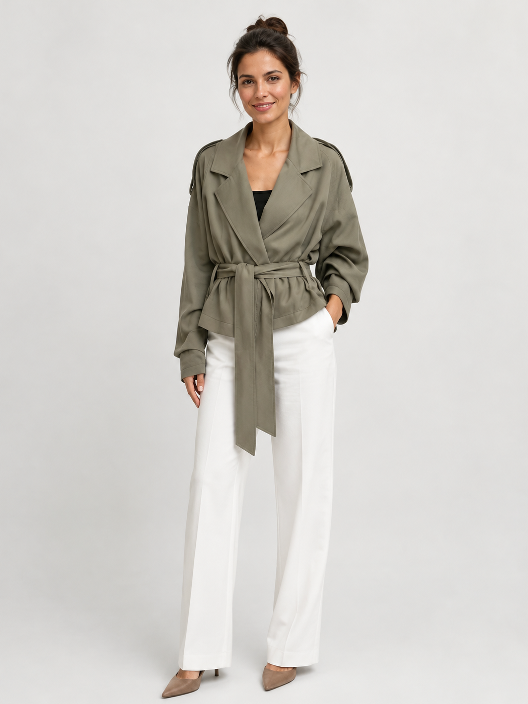 Trench Kaki Femme Court