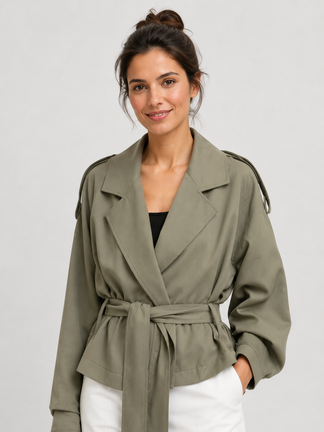 Trench Kaki Femme Court
