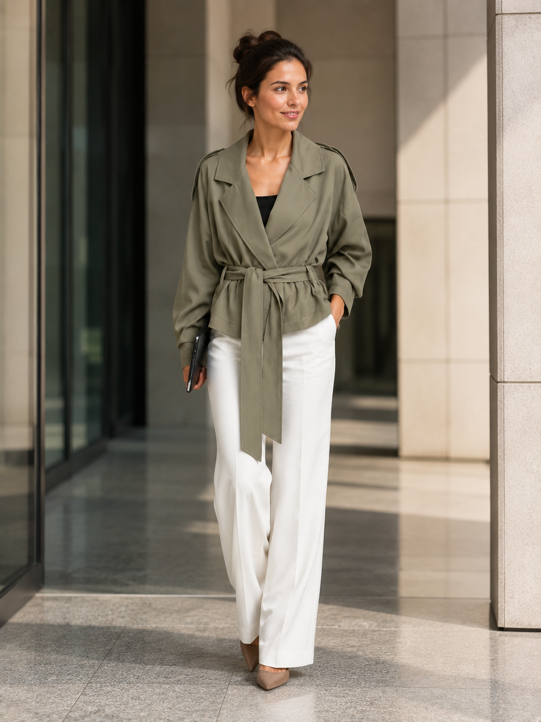 Trench Kaki Femme Court
