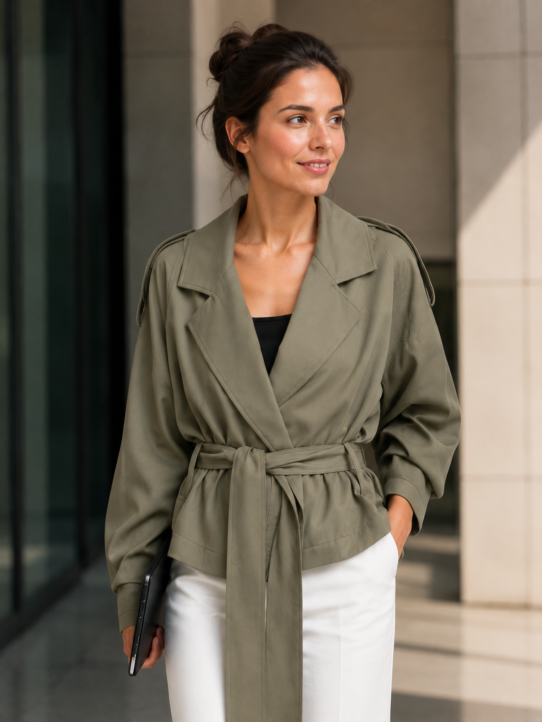 Trench Kaki Femme Court