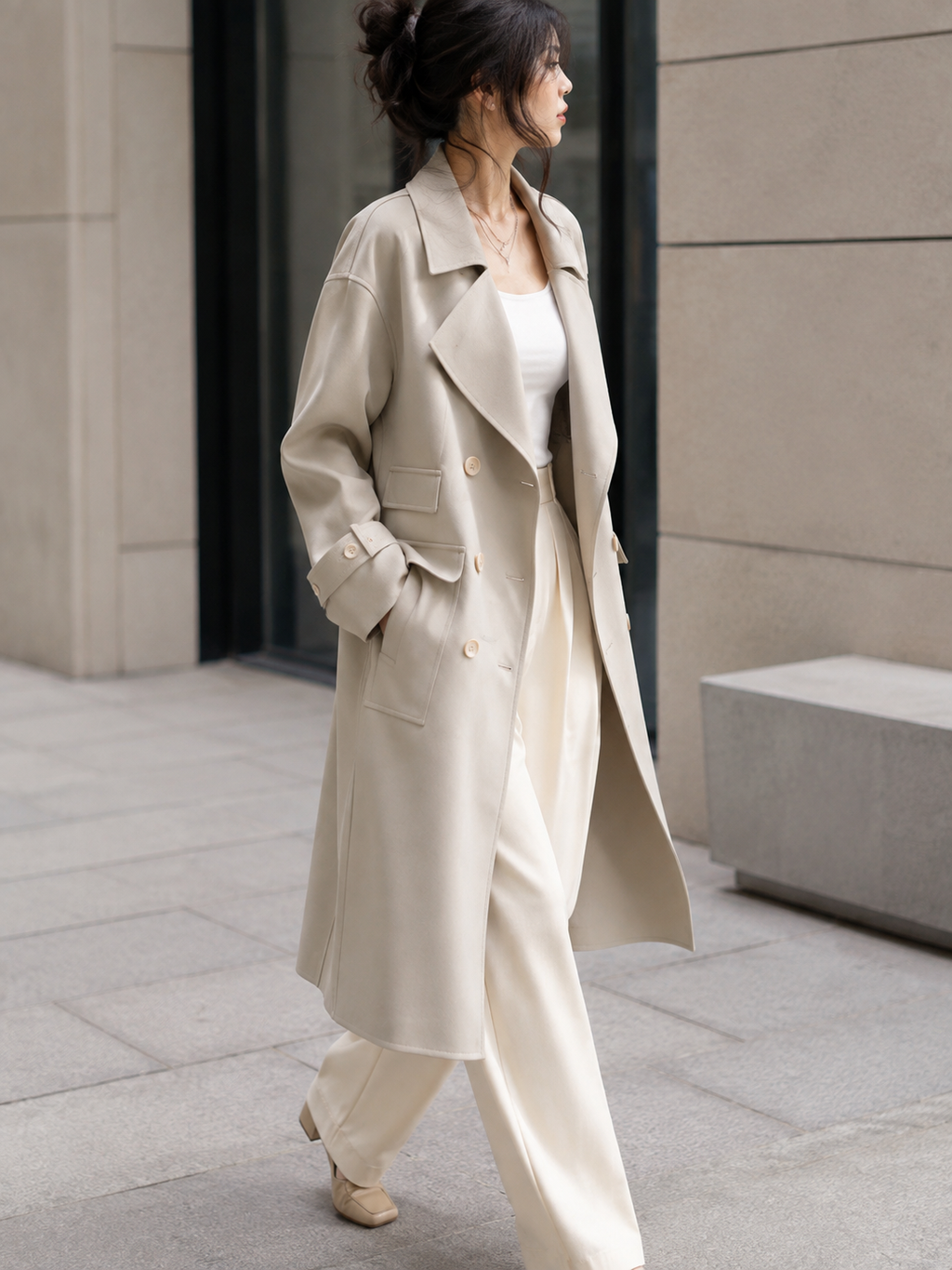 Trench Long Impermeable Femme