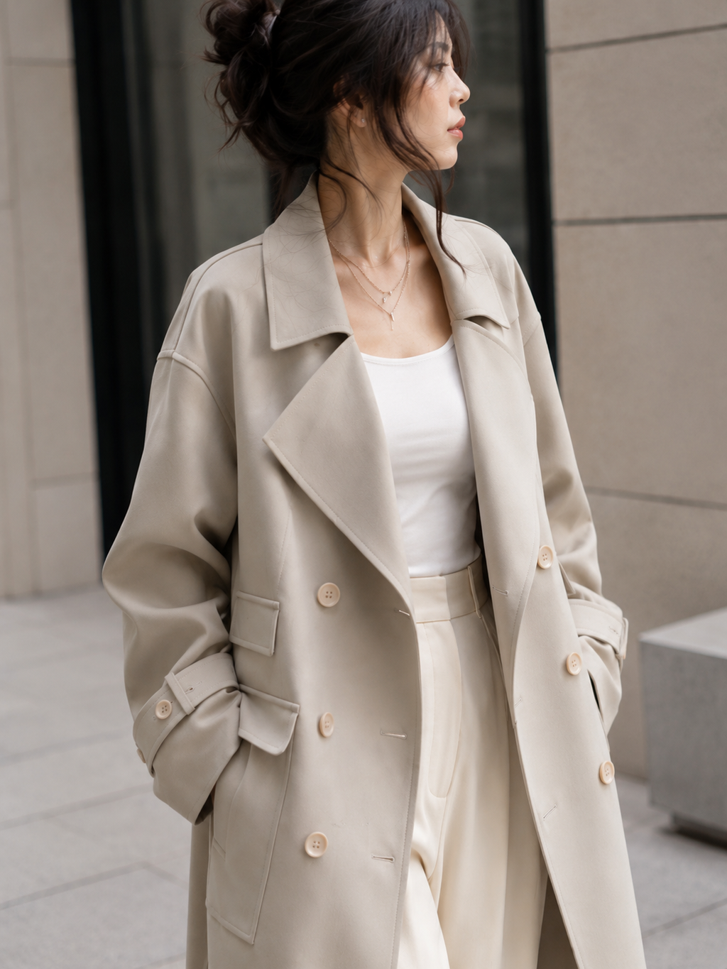 Trench Long Impermeable Femme