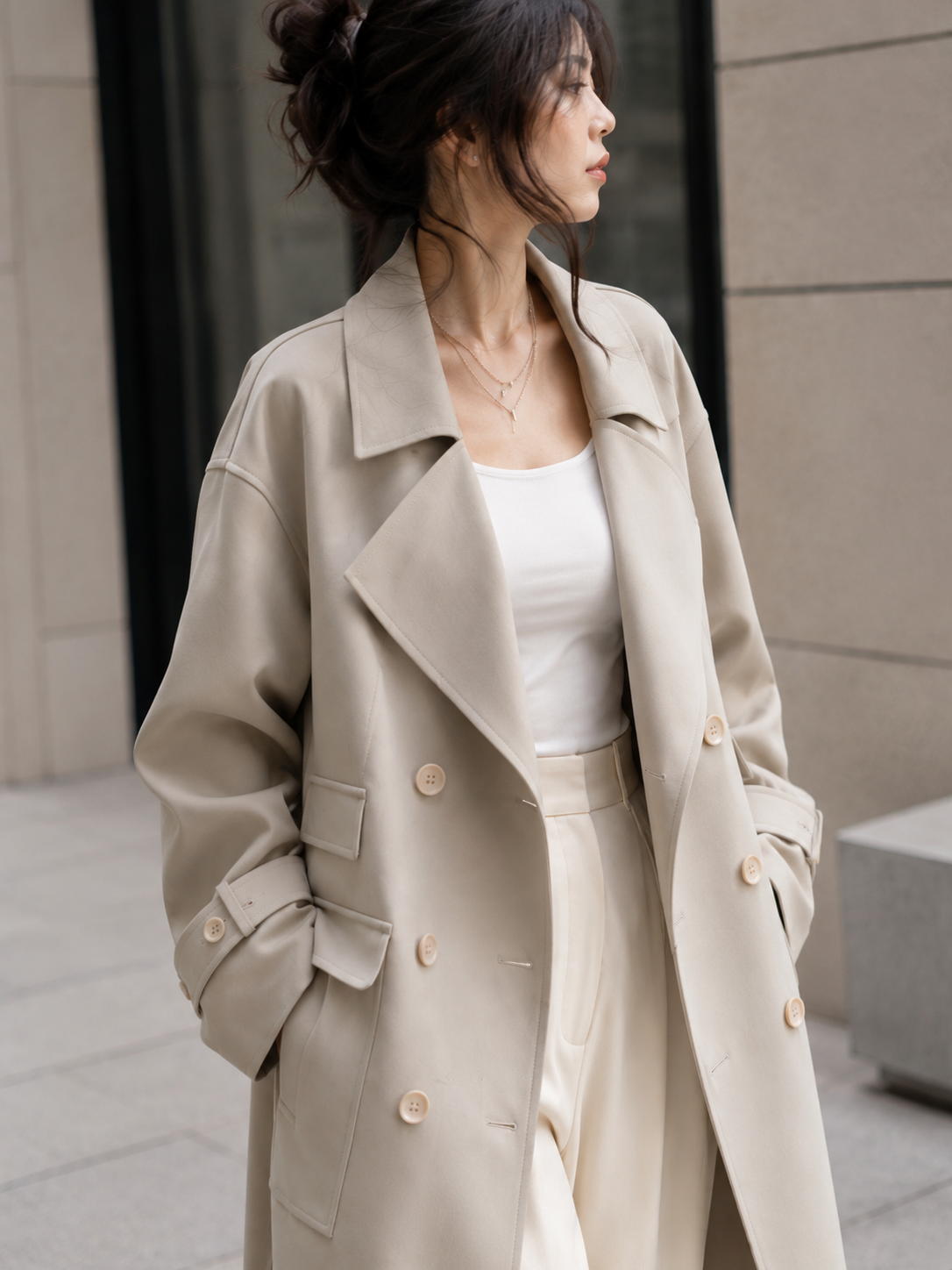 Trench Long Impermeable Femme