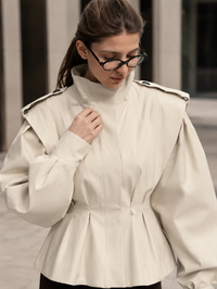 Trench Court Femme Col Montant