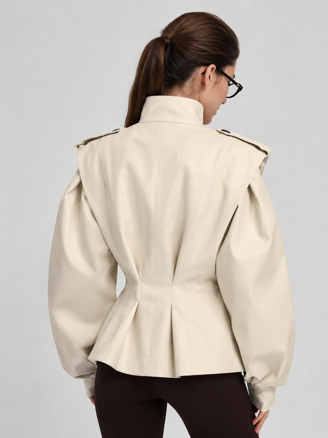 Trench Court Femme Col Montant