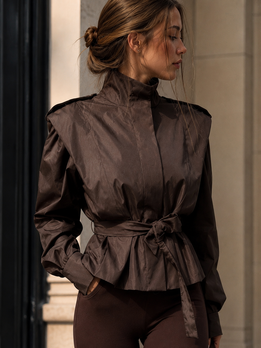 Trench Marron Chocolat Femme