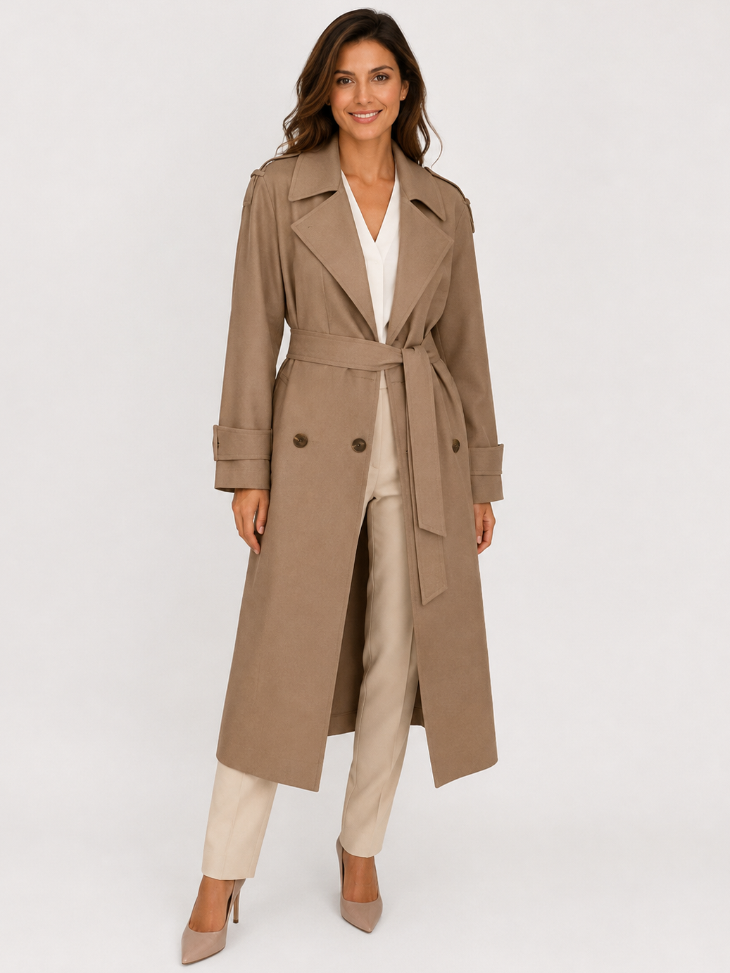 Trench Marron Long Femme