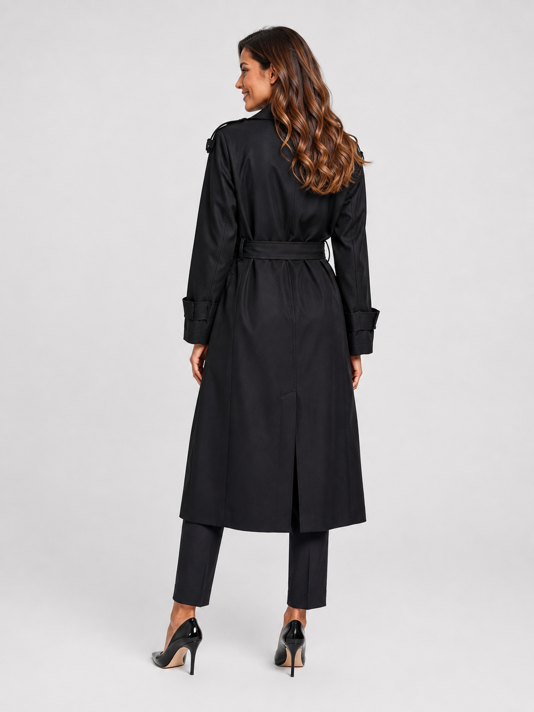 Manteau Trench Noir Long