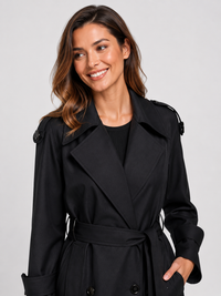 Manteau Trench Noir Long