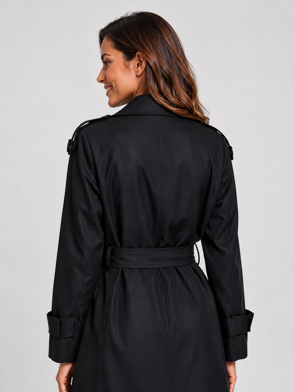 Manteau Trench Noir Long