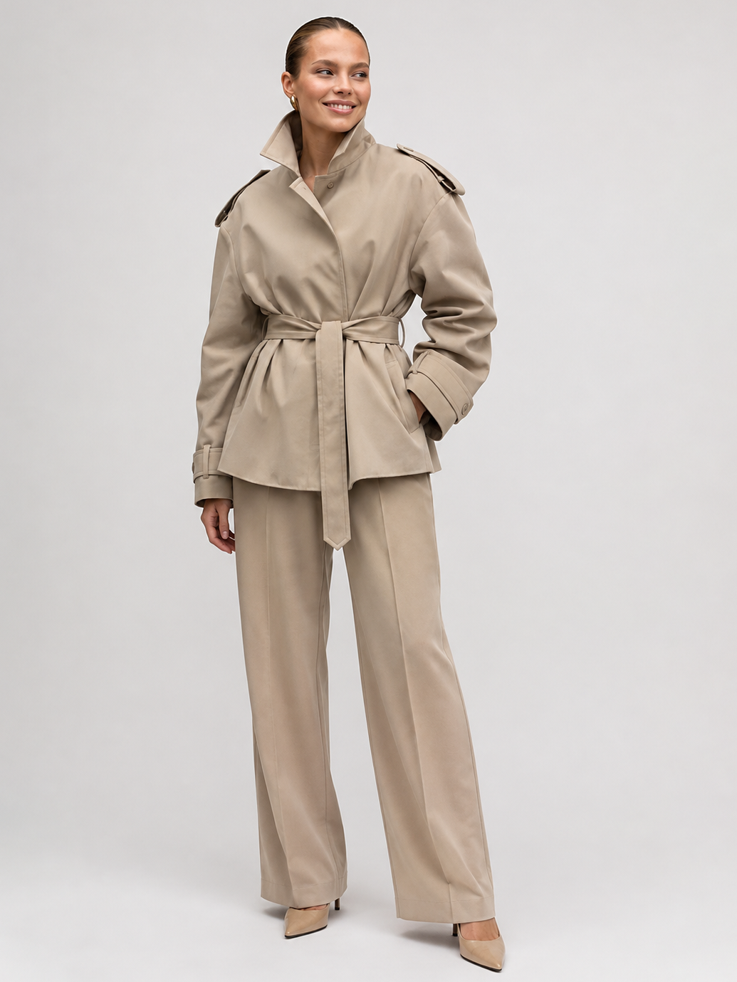 Trench Femme Col Montant