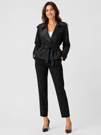 Trench Court Noir Ceinture