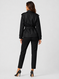 Trench Court Noir Ceinture