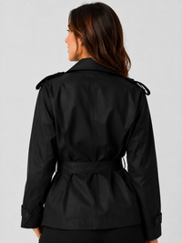 Trench Court Noir Ceinture
