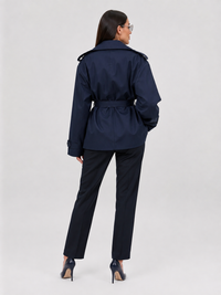 Trench Bleu Marine Court Femme