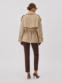 Trench Coat Court Femme Beige