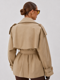 Trench Coat Court Femme Beige