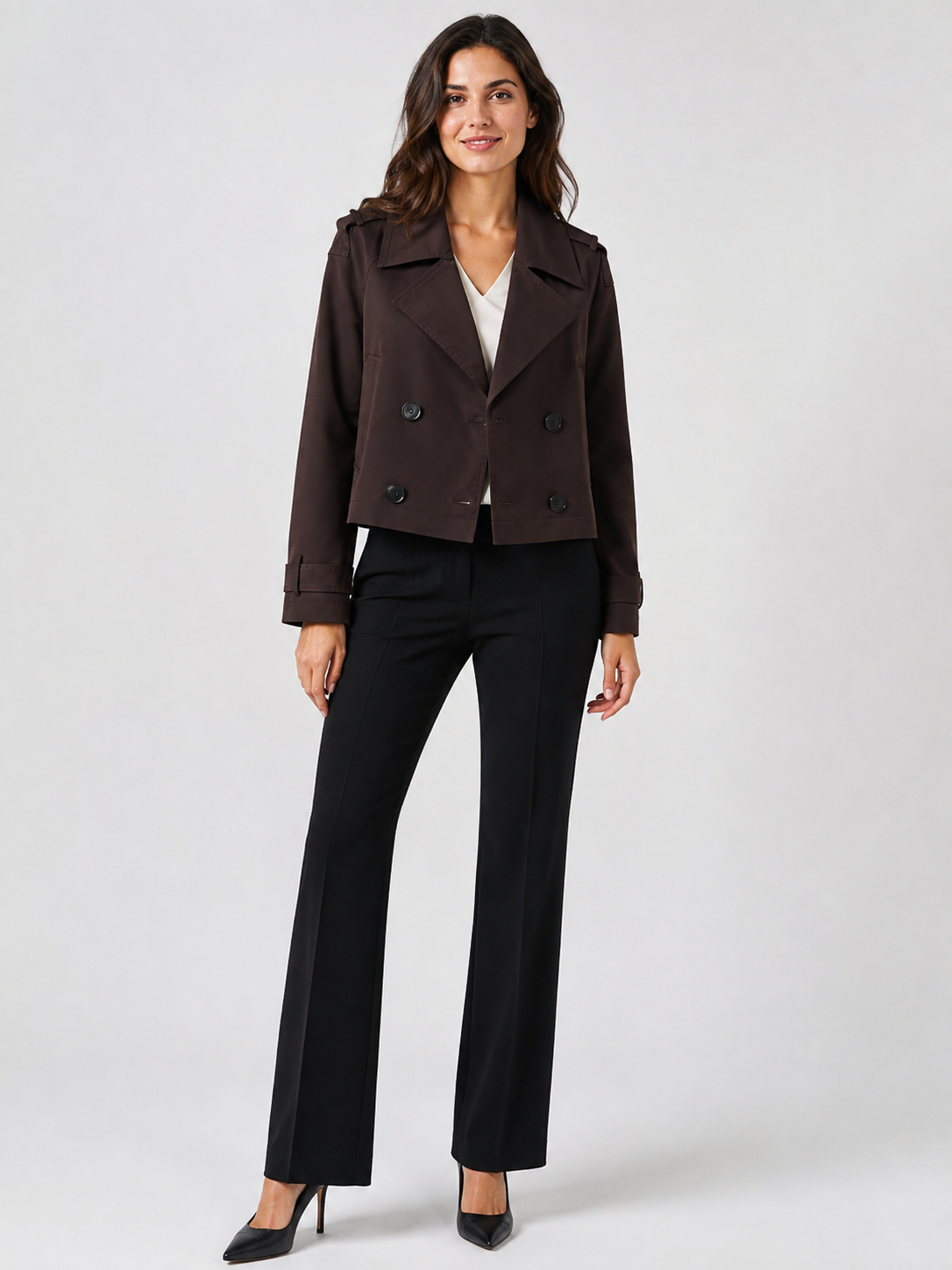 Trench Marron Femme Court