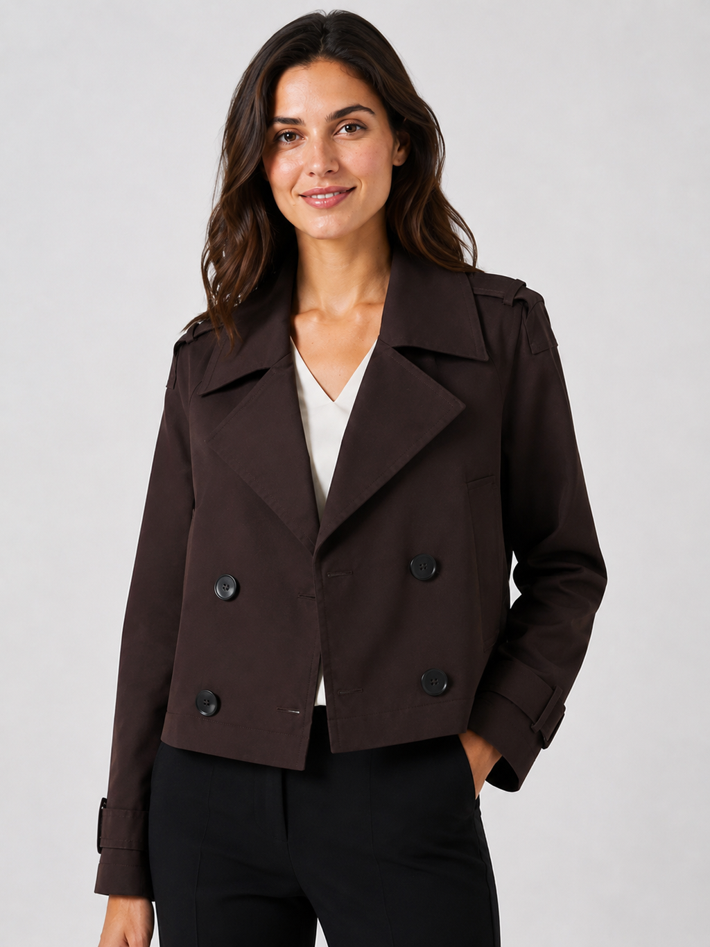 Trench Marron Femme Court