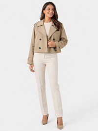 Trench Coat Court Femme Beige