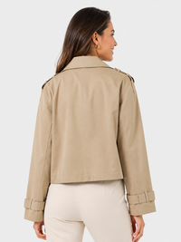 Trench Coat Court Femme Beige