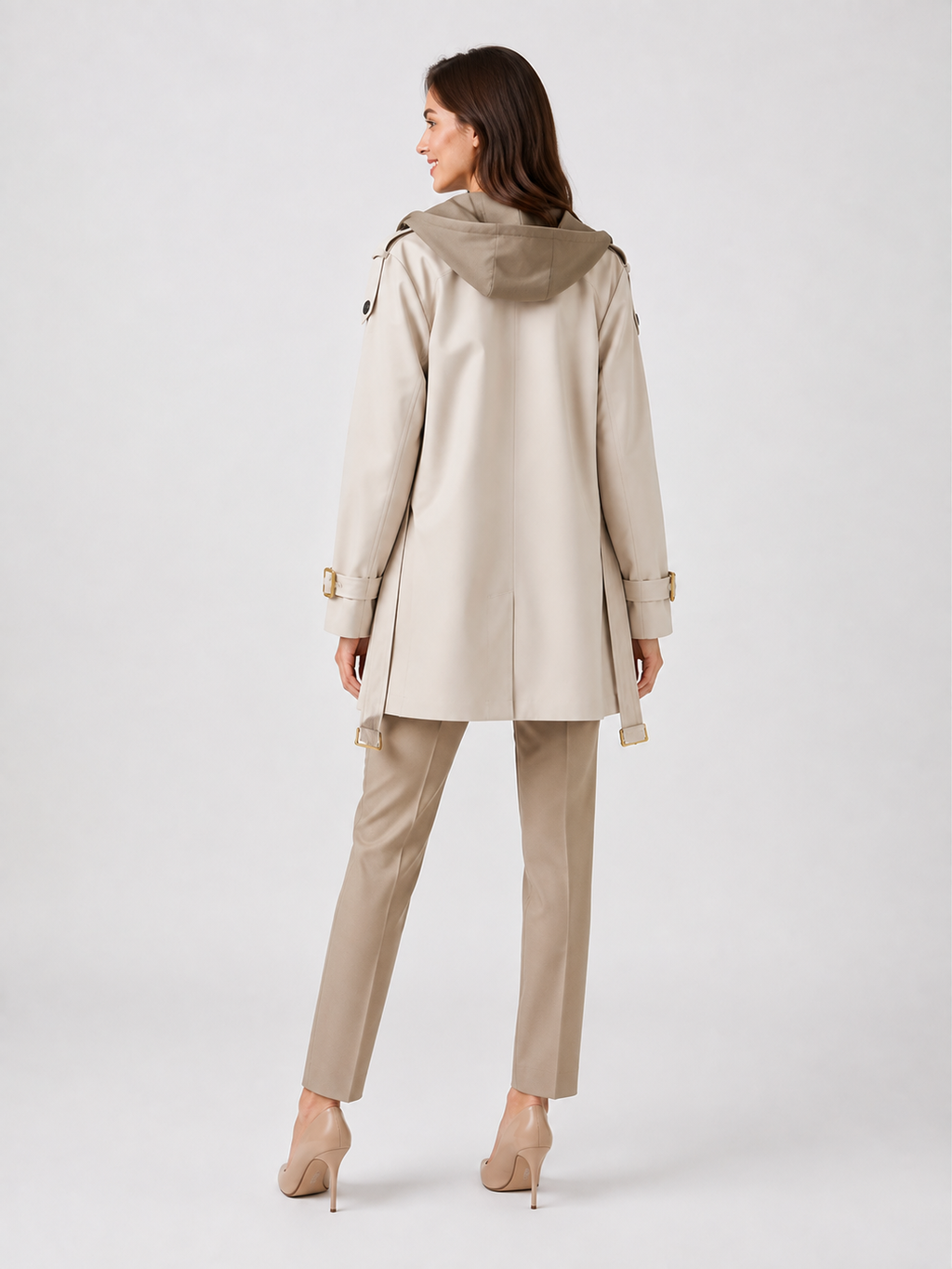 Trench A Capuche Imperméable Femme