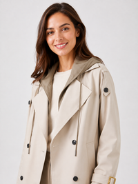 Trench A Capuche Imperméable Femme