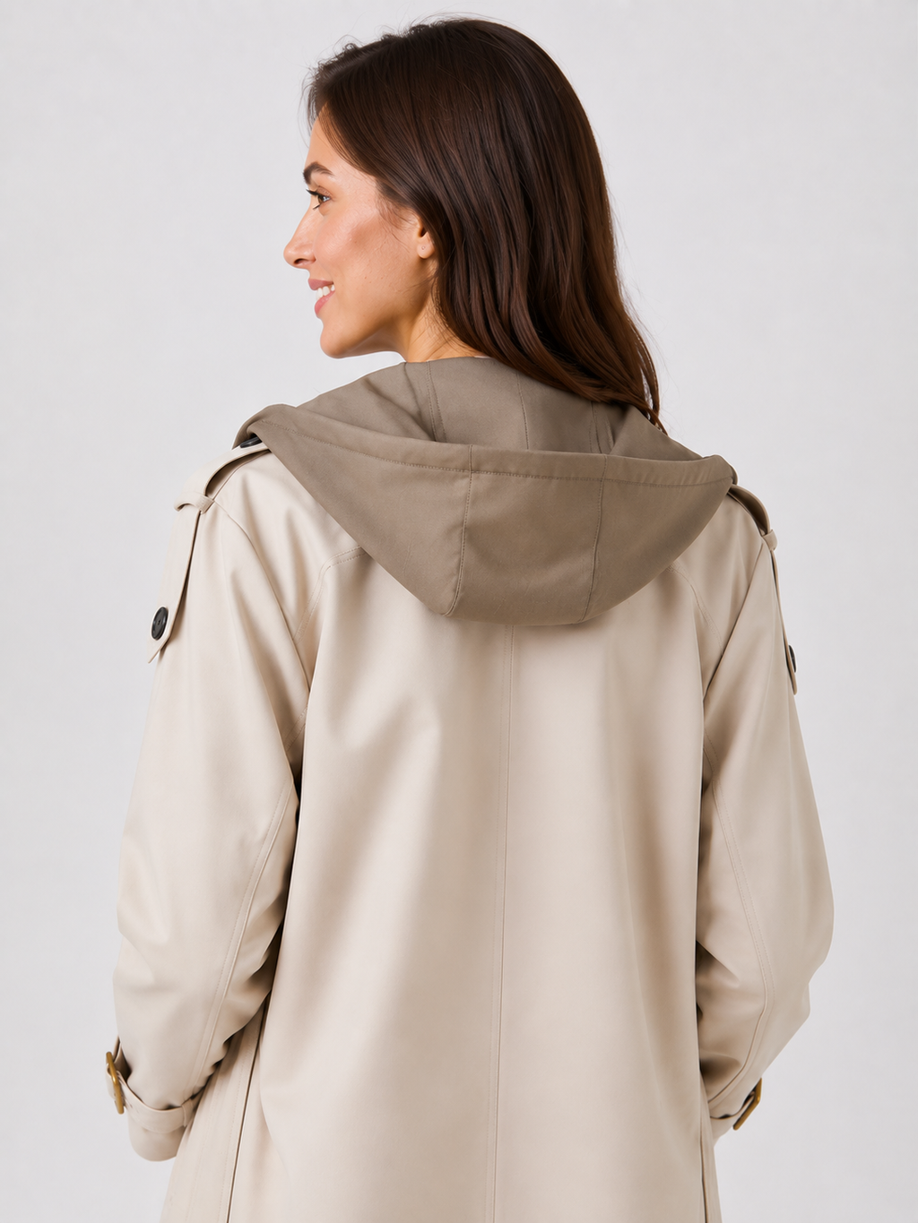 Trench A Capuche Imperméable Femme