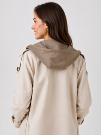 Trench A Capuche Imperméable Femme