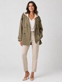 Imperméable Trench A Capuche Femme