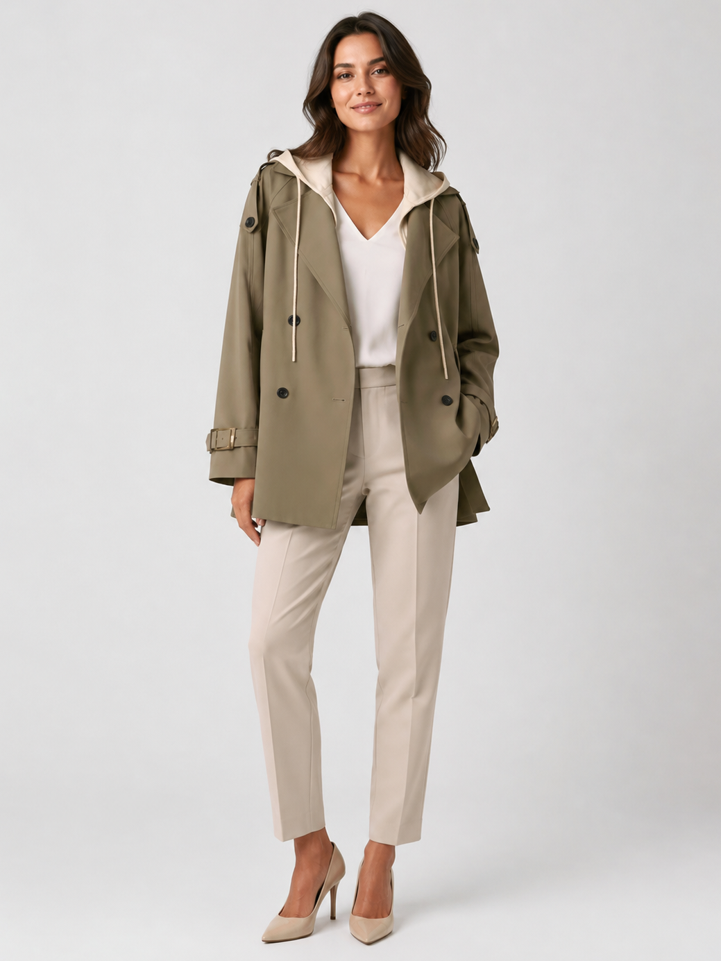 Imperméable Trench A Capuche Femme