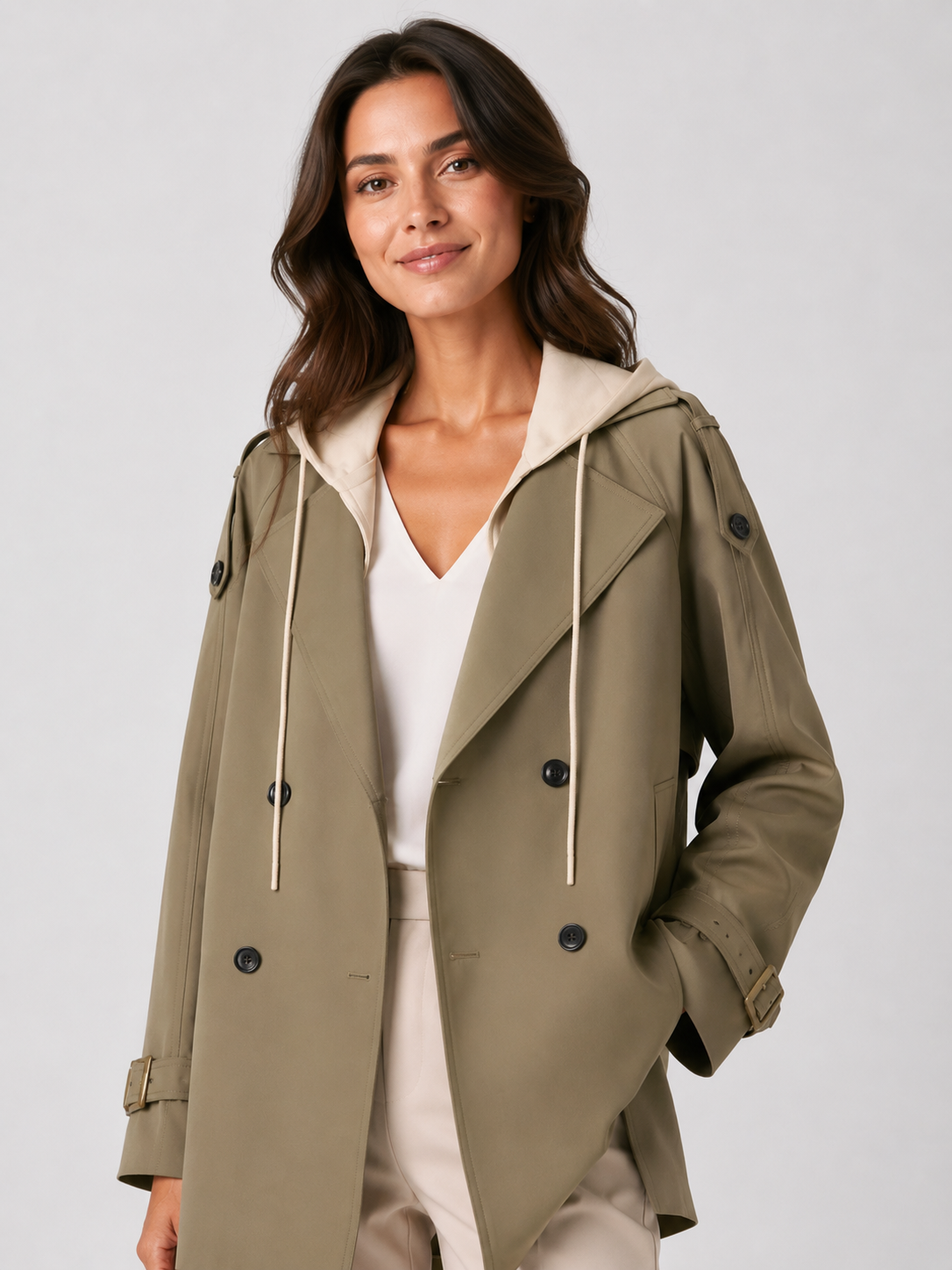 Imperméable Trench A Capuche Femme