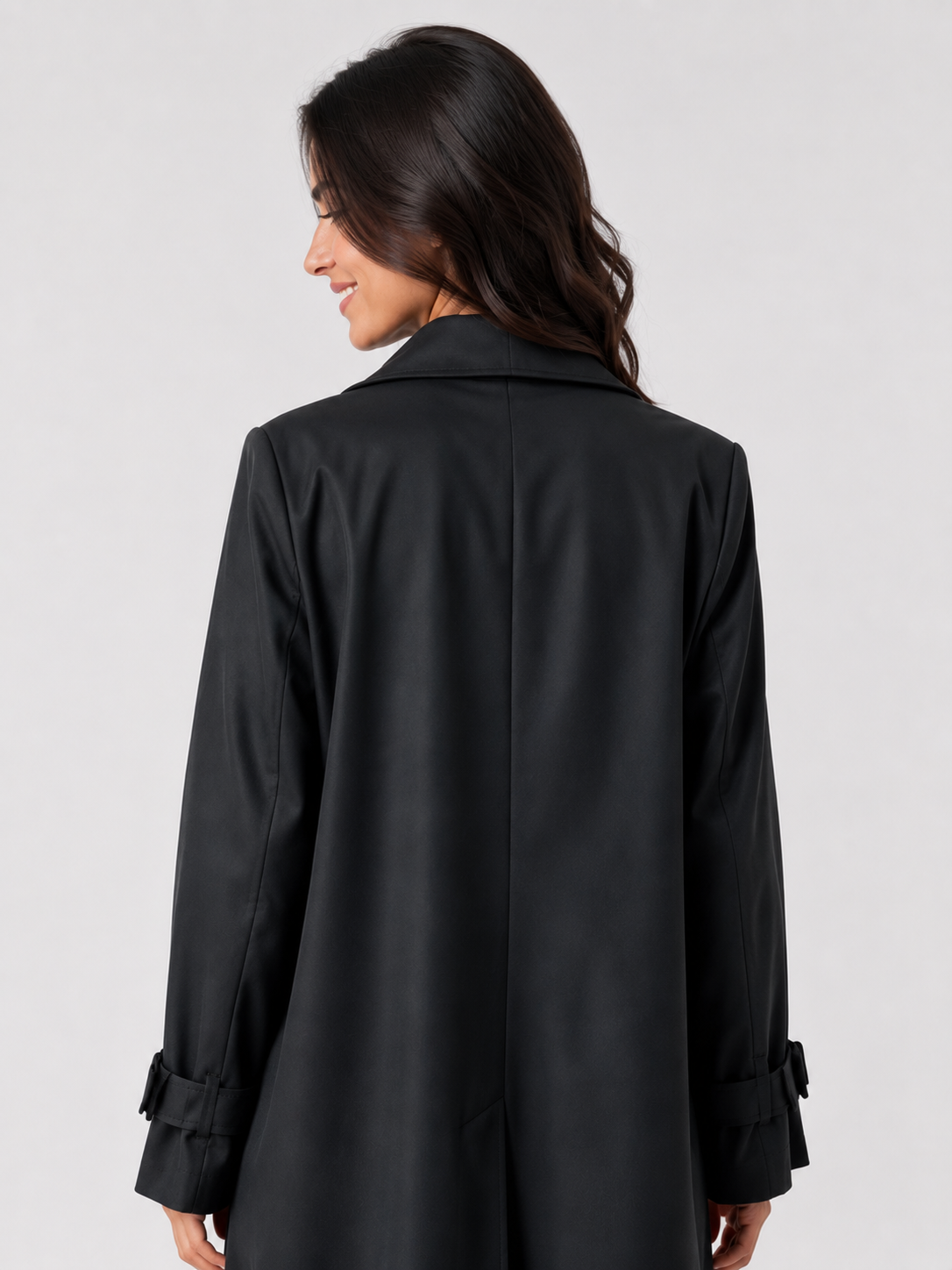 Long Trench Noir Femme