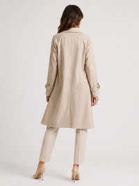 Trench Coat Long Femme Beige