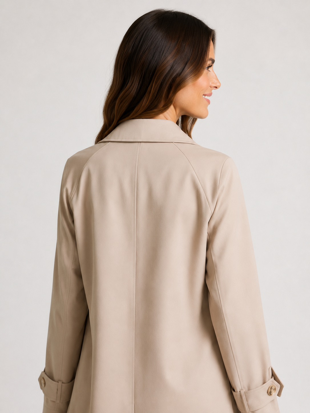 Trench Coat Long Femme Beige