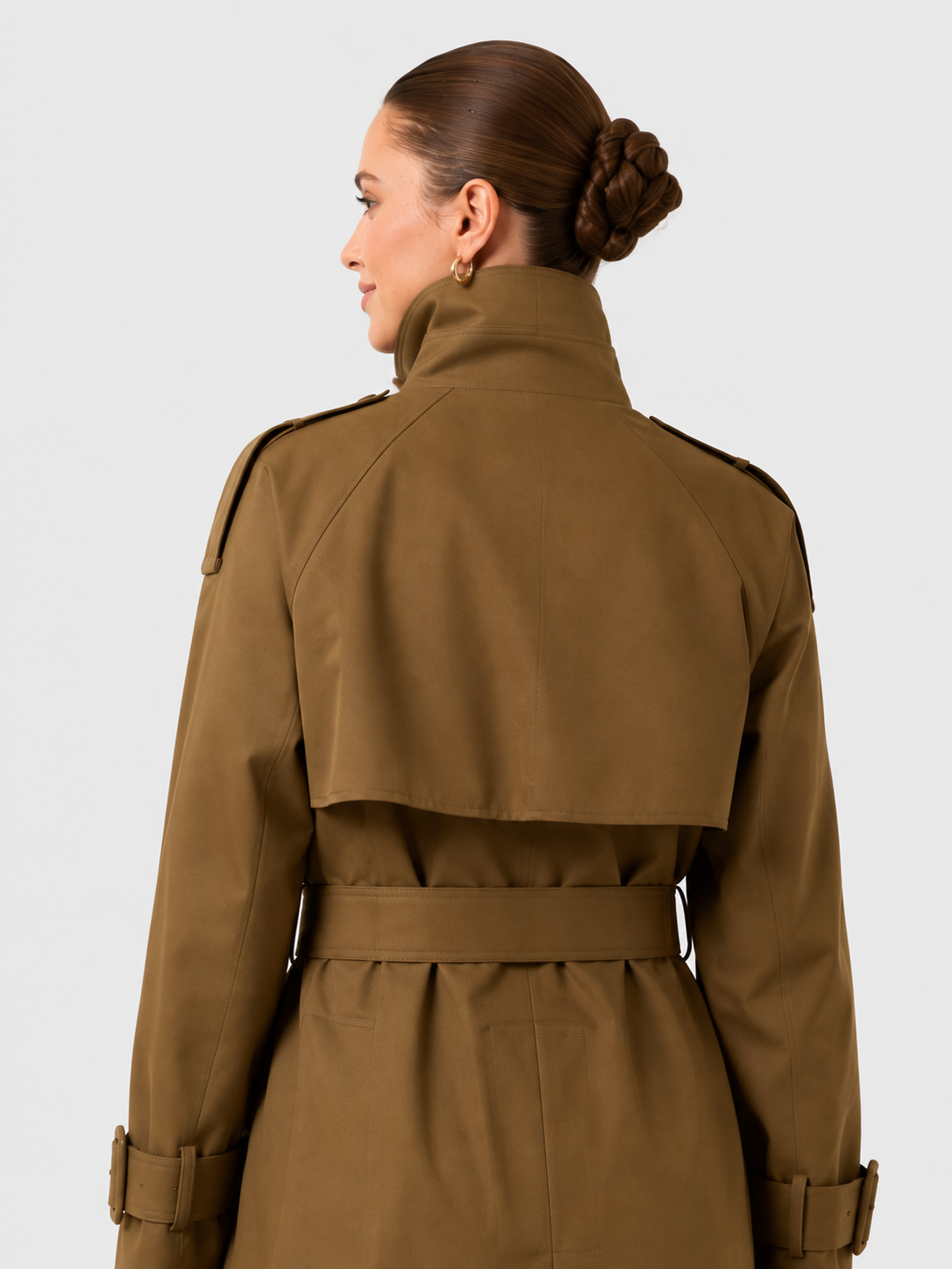 Trench Long Col Montant