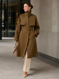 Trench Long Col Montant
