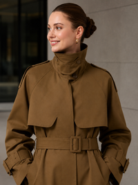 Trench Long Col Montant