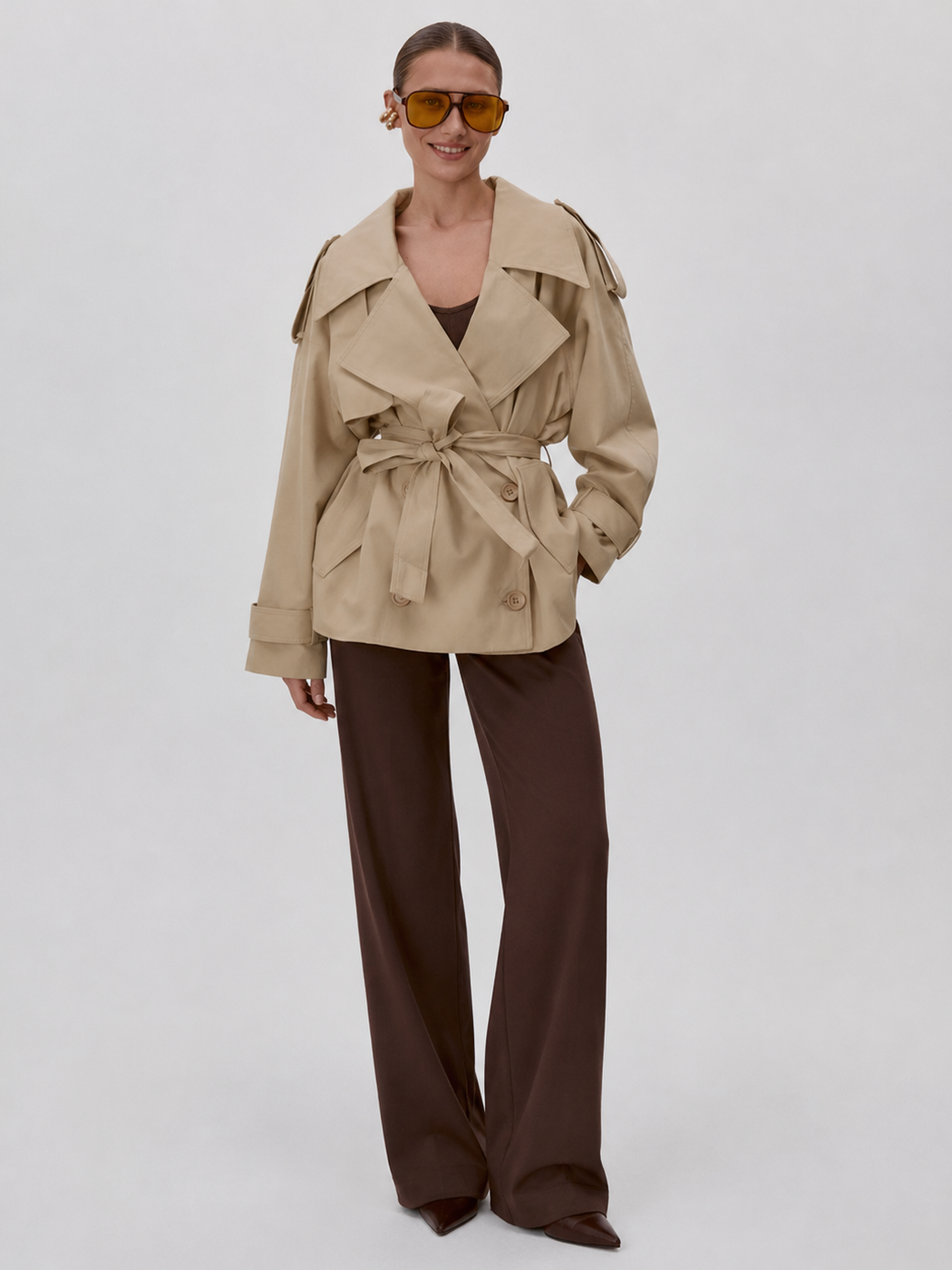 Trench Court Kaki Femme