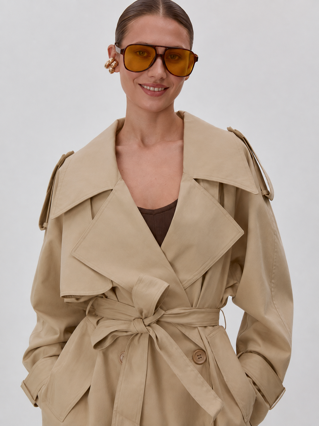 Trench Court Kaki Femme
