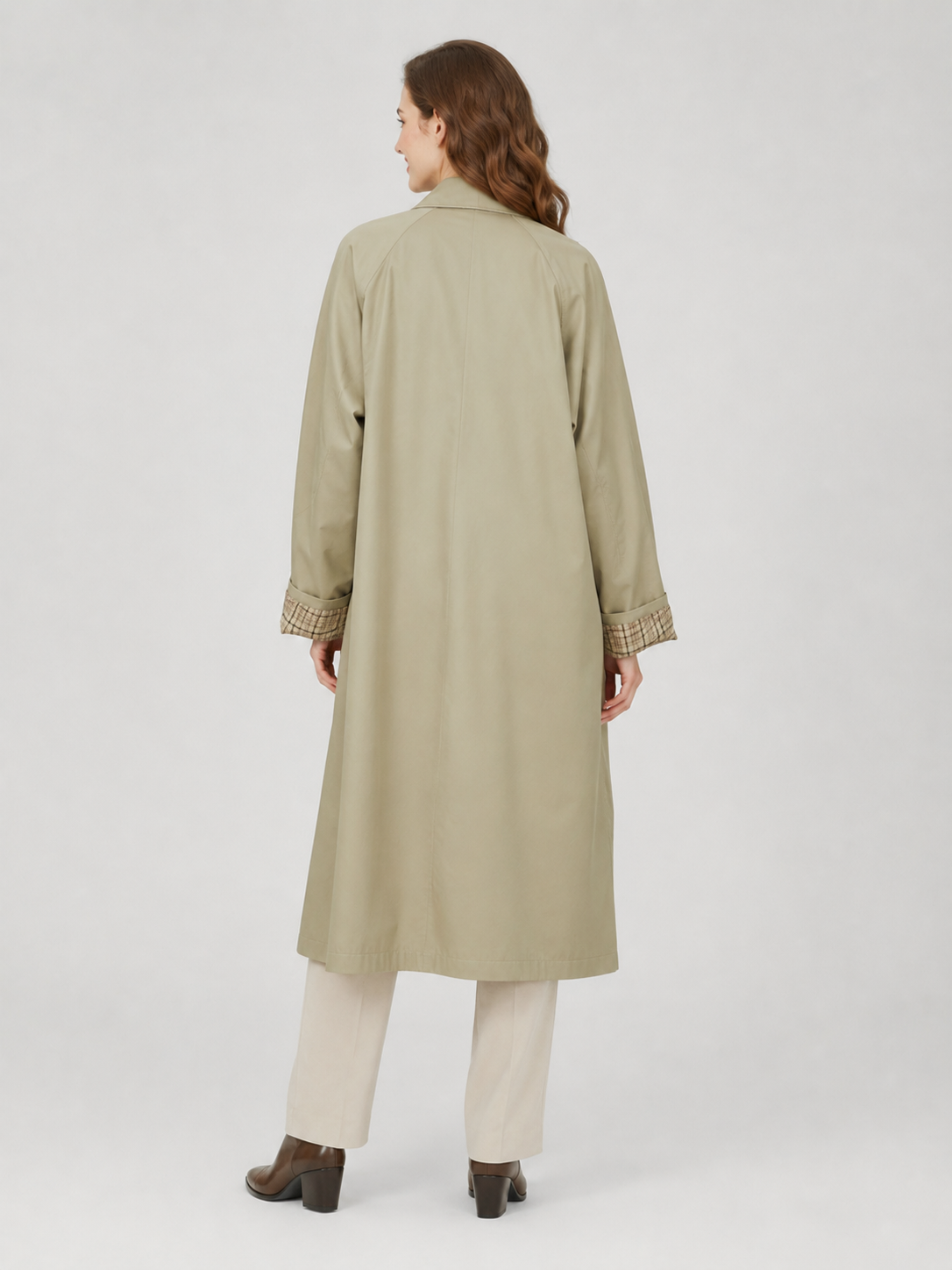Trench Long Kaki Col Montant