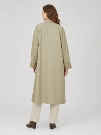 Trench Long Kaki Col Montant