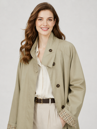 Trench Long Kaki Col Montant