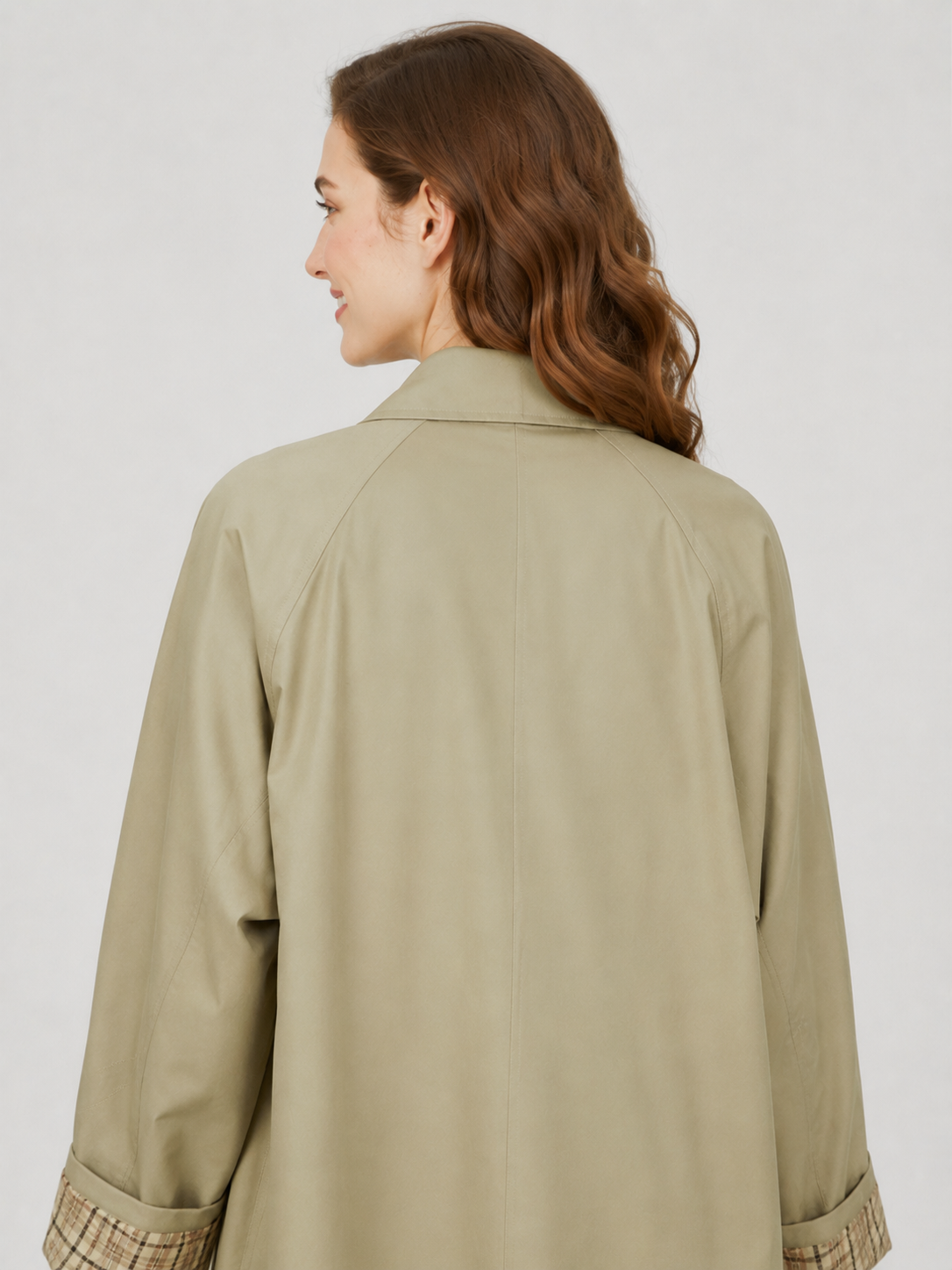 Trench Long Kaki Col Montant