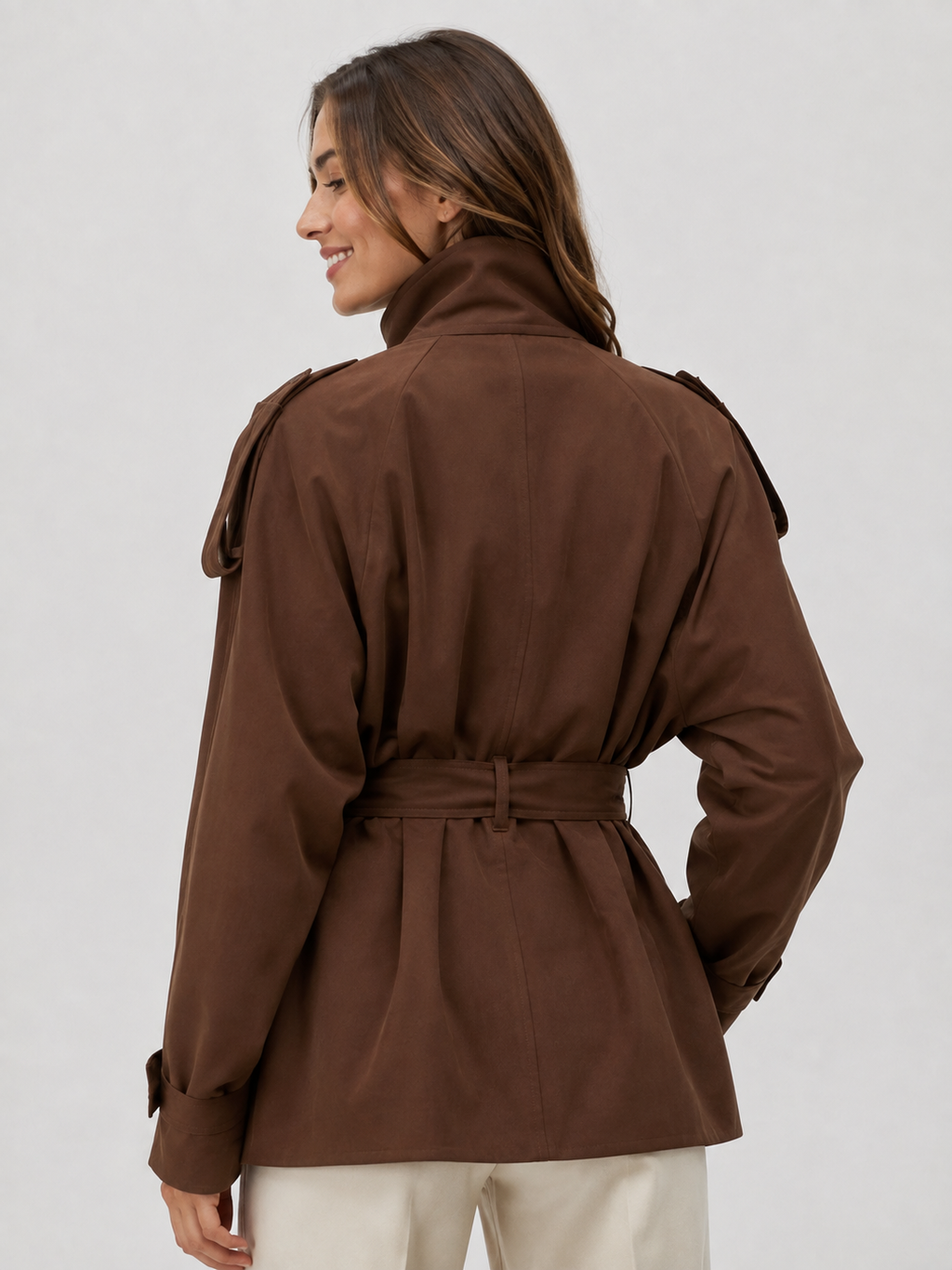 Trench Femme Marron Chocolat