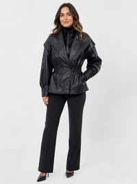 Longue Veste Simili Cuir Femme